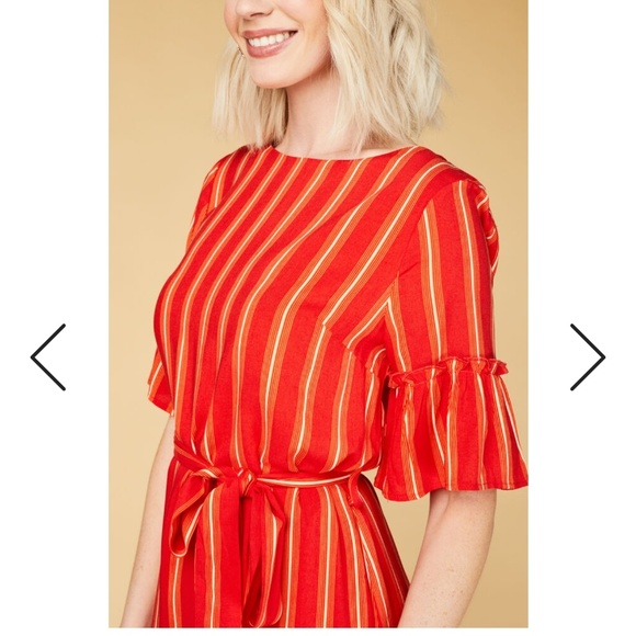 Red striped dress - Picture 2 of 3